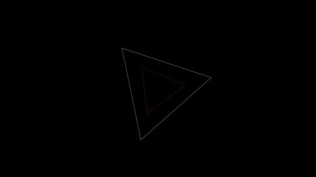 Neon triangle geometric motion animation