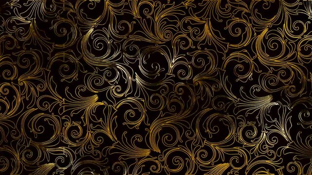 luxury gold seamless floral pattern with floral elements