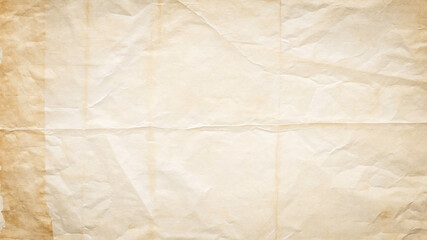 Fototapeta premium Authentic vintage aged paper texture with deep creases and folds, high resolution grunge background for retro graphic design, historical document parchment, perfect for artistic projects and print.