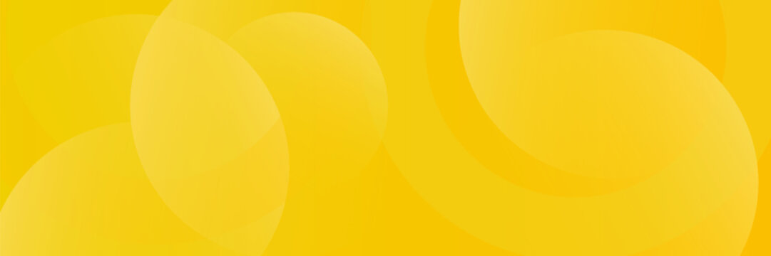 Abstract yellow background with transparent circles and overlapping spheres, sunny bright gradient pattern for summer sale banner