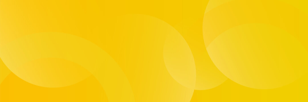 Abstract yellow background with transparent circles and overlapping spheres, sunny bright gradient pattern for summer sale banner