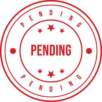 Red 'pending' stamp illustration on a white background