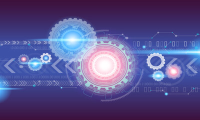 Obraz premium Abstract futuristic technology background. Digital circuit line and curve polygonal glowing concept. Graphic science visualization vector illustrator.