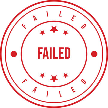Failed stamp illustration red ink on white background