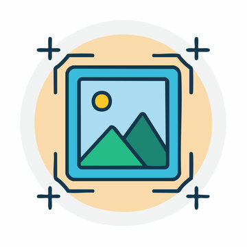 Digital Image Frame with Registration Marks and Abstract Landscape