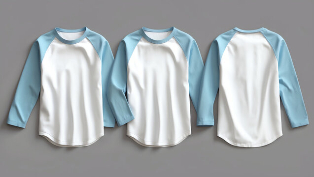 Short-sleeve raglan t-shirt mockup, 3d illustration, 3d rendering