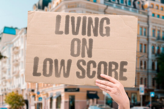 "Living On Low Score" Reduced ratings effectively exclude people from mainstream services and credit. SCORE. RATE. EXCLUDE. SERVICE. CREDIT.