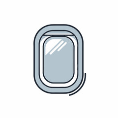 Obraz premium Airplane window view from inside.