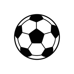 Fototapeta premium Black and white soccer ball icon.