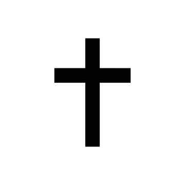 Black Cross Symbol Religious Icon.