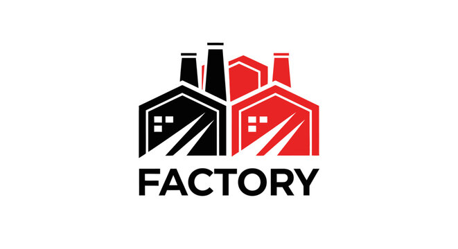 Industrial factory logo design concept.