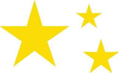 Fototapeta premium Flat Vector Illustration of Three Yellow Stars Isolated on a White Background for Ratings and DecorationFlat Vector Illustration of Three Yellow Stars Isolated on a White Background for Ratings and De