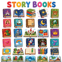 Fototapeta premium Story Books Collection for Children Education and Imagination Concept