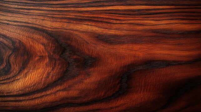 polished dark wooden surface with warm brown and black grain swirls, visible knots and glossy finish evoking cozy elegant organic texture