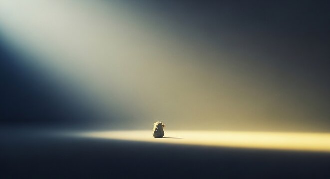 Abstract figure illuminated by spotlight