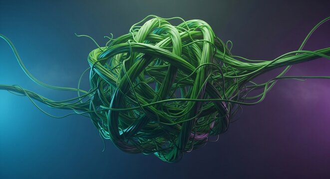 Abstract green entanglement sphere