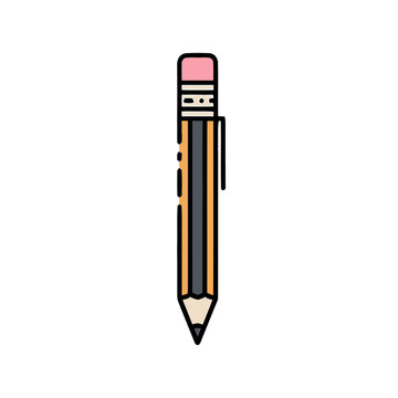 Colorful cartoon wooden pencil.