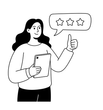 Customer Support Woman Chat Service Vector Illustration