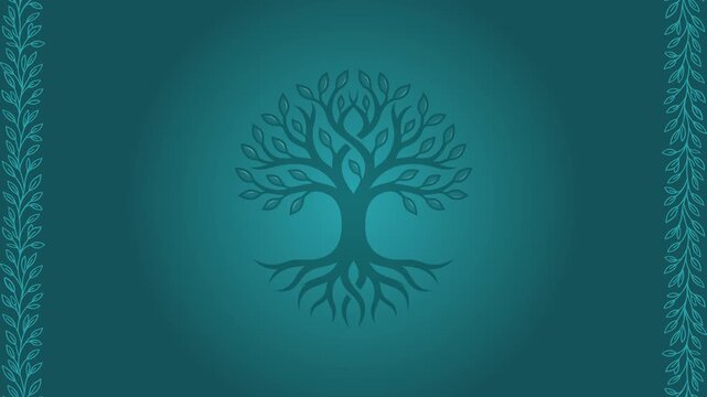 Modern Tree of Life Logo Animation in 4K Loop