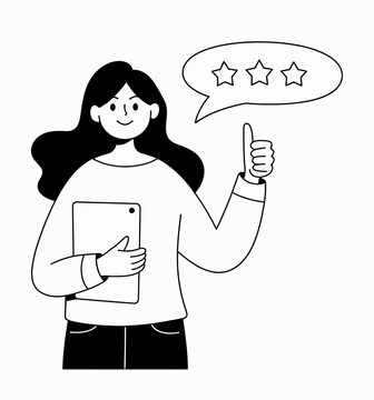 Customer Support Woman Chat Service Vector Illustration