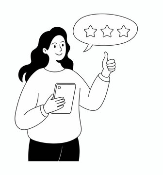 Customer Support Woman Chat Service Vector Illustration