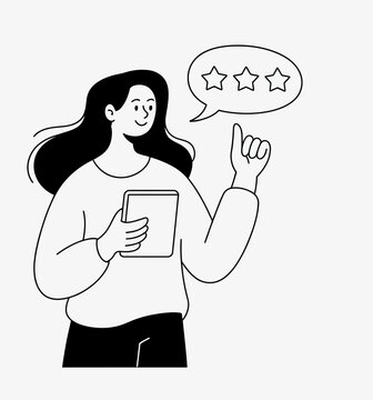 Customer Support Woman Chat Service Vector Illustration