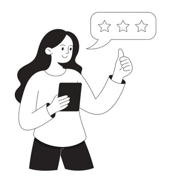Customer Support Woman Chat Service Vector Illustration