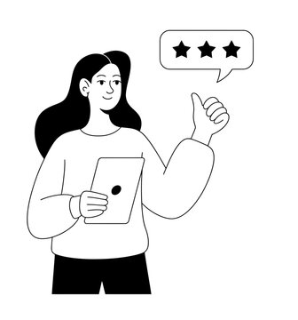 Customer Support Woman Chat Service Vector Illustration
