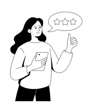 Customer Support Woman Chat Service Vector Illustration
