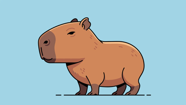 Capybara Standing on Four Legs.