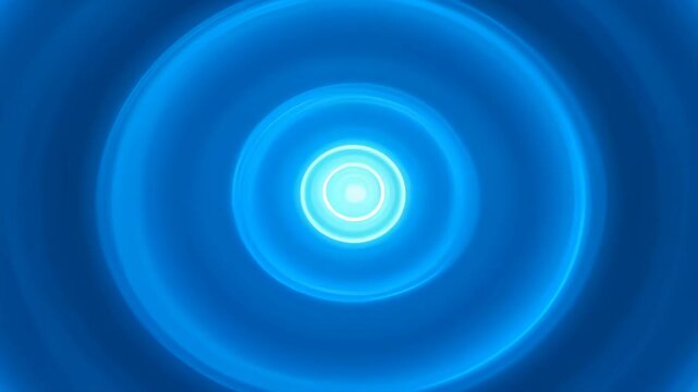 Circular concentric cycle business elegance blue abstract light pattern with glowing ring tunnel and smooth motion for modern searchable SEO background design