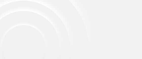 Fototapeta premium Abstract White and Grey Neumorphic Circular Background with Soft Shadow Layers, Minimalist Geometric Concentric Curves Wallpaper for Business Corporate Presentation and Web Design