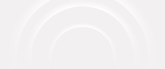 Obraz premium Abstract White and Grey Neumorphic Circular Background with Soft Shadow Layers, Minimalist Geometric Concentric Curves Wallpaper for Business Corporate Presentation and Web Design
