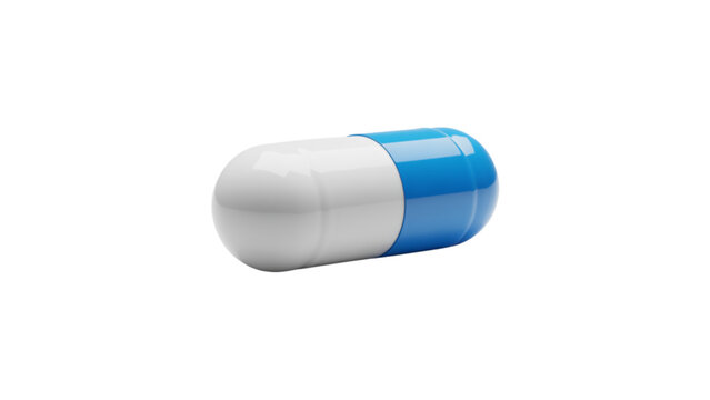 White and blue capsule pill illustration Vector