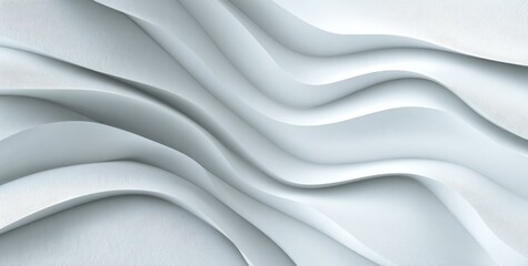 Obraz premium Abstract White Wavy Fabric Texture Background.
