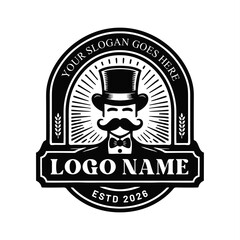 Fototapeta premium simple emblem vintage logo design vector