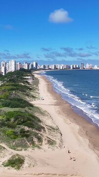Punta Del Este Skyline In Maldonado Uruguay. Coastal Landscape. Highrise Buildings. Beach Scenery. Punta Del Este Skyline At Punta Del Este In Maldonado Uruguay. South America Destination.