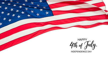 Fototapeta premium American flag waving stars and stripes isolated on transparent background