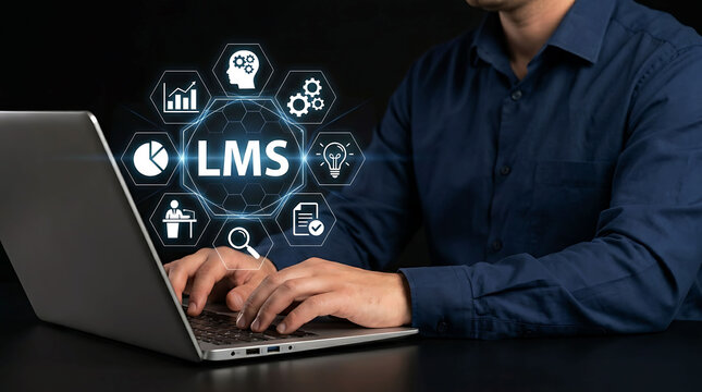 LMS learning management system online education platform digital training analytics concept