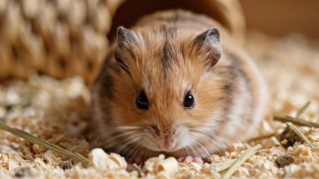 Close up of a hamster in a cage