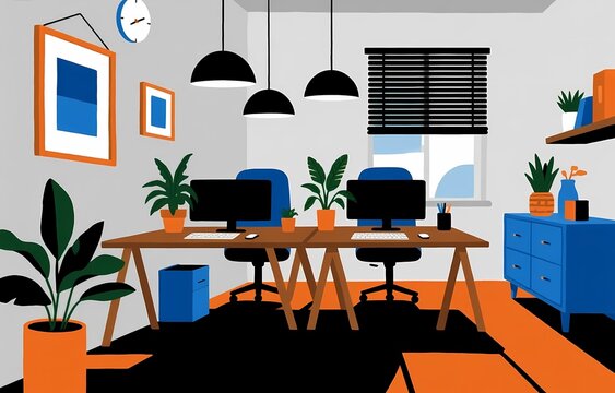 A modern living room and cafe interior features luxury furniture with wooden chairs and a dining table near a large window for a stylish home or restaurant design