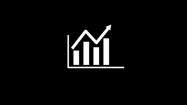 Animation graphics business growth icon. Business growth charts.