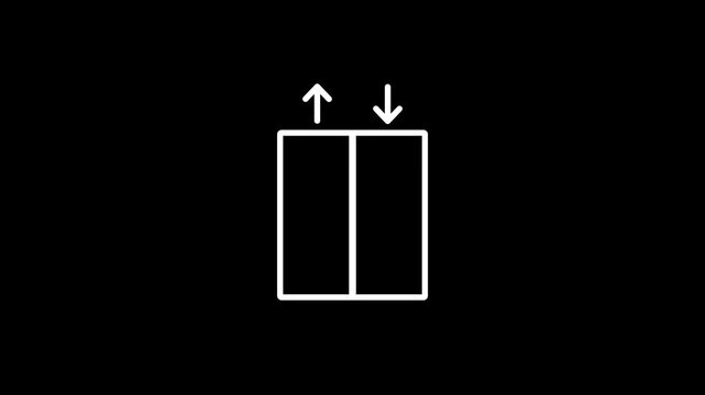Elevator icon. Up and down level line icons. Elevator entrance sign.