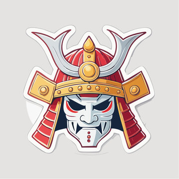 Samurai Mask Illustration