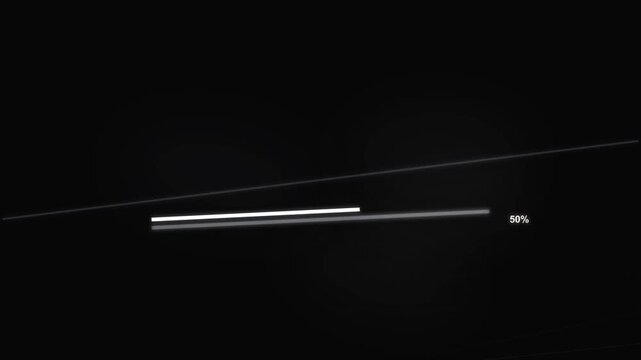Modern digital loading bar animation showing data processing progress with percentage update motion