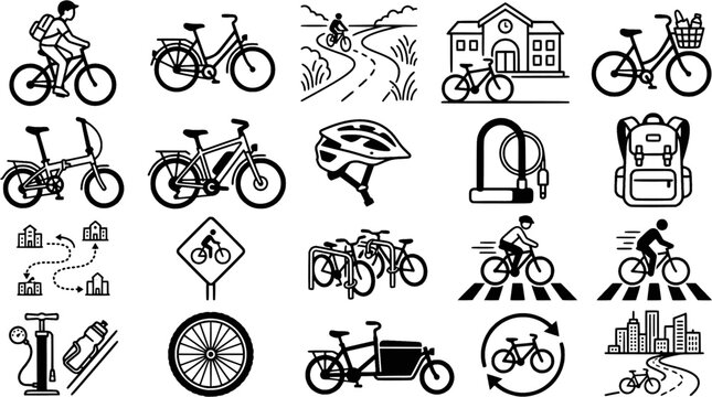 Energetic young man riding a bicycle on a sunny day through a college campus with academic buildings in the background for educational and lifestyle promotions