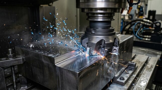 Medium framing of milling with innovative selfsharpening inserts demonstrating continuous edge renewal for enhanced surface finish and prolonged tool life in manufacturing.