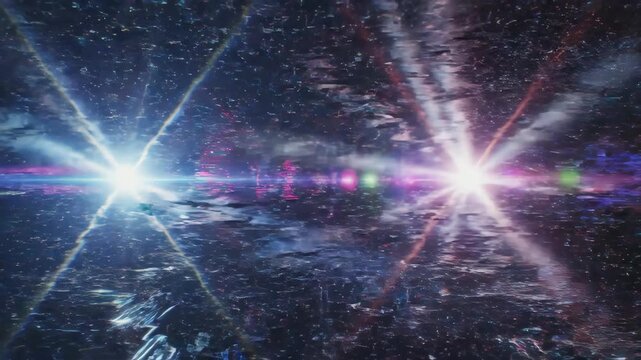 Digital Glitch Effect: Abstract Colorful Noise and Static on Dark Screen