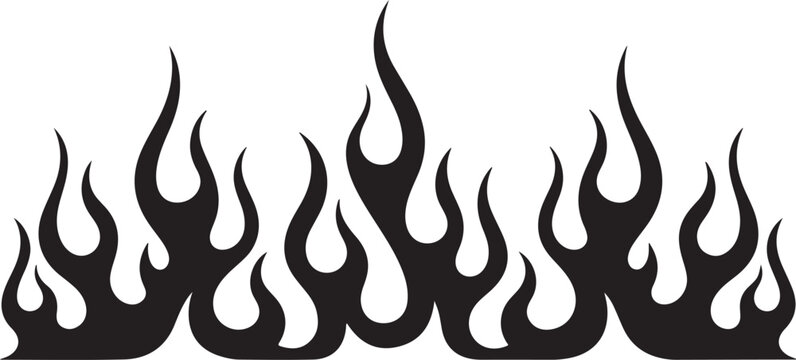 Flame fire border frame silhouette template vector illustration clipart