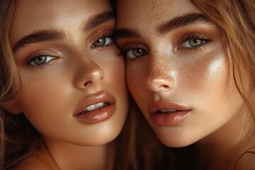 Fototapeta premium intimate close-up of warm-toned shoulder and loose braided hair conveying a relaxed gentle mood